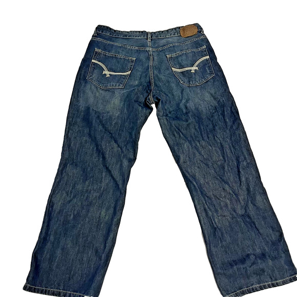 Ecko Unltd Baggy Jeans Size 40 Mens Vintage Y2K Denim Straight Leg Blue - Picture 2 of 14